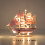 Wooden Sailboat Model - Mediterranean Decor Item