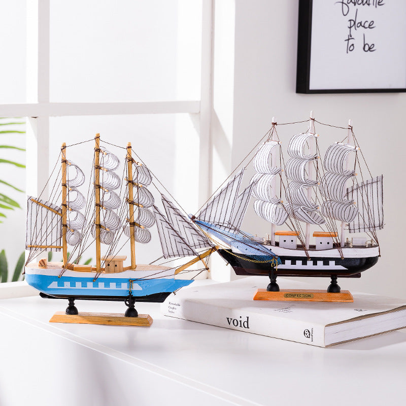 Wooden Sailboat Model - Mediterranean Decor Item