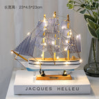 Wooden Sailboat Model - Mediterranean Decor Item
