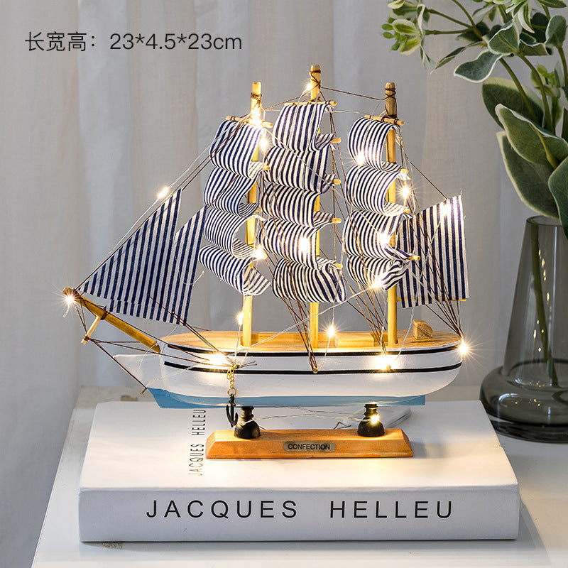 Wooden Sailboat Model - Mediterranean Decor Item