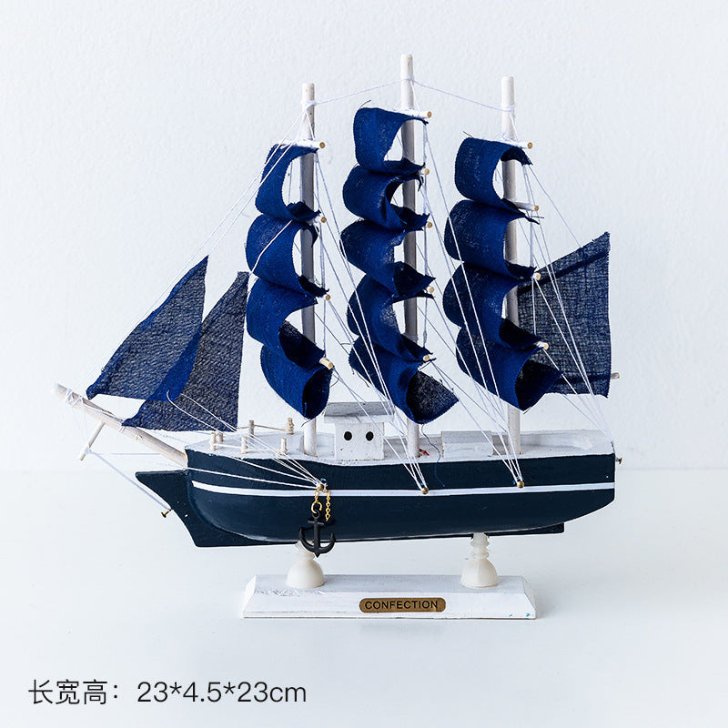 Wooden Sailboat Model - Mediterranean Decor Item