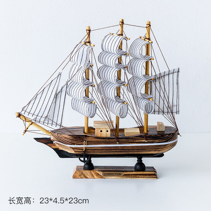 Wooden Sailboat Model - Mediterranean Decor Item