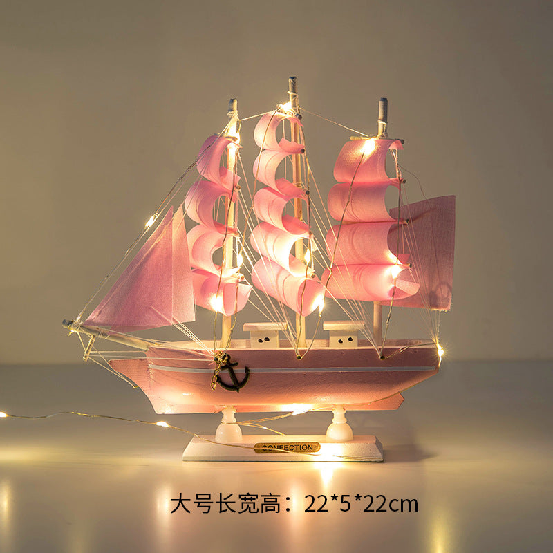 Wooden Sailboat Model - Mediterranean Decor Item