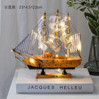 Wooden Sailboat Model - Mediterranean Decor Item