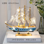 Wooden Sailboat Model - Mediterranean Decor Item