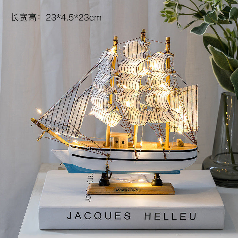 Wooden Sailboat Model - Mediterranean Decor Item