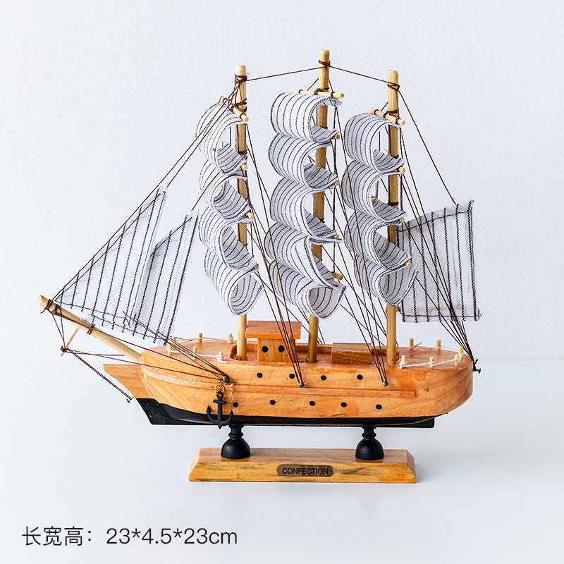 Wooden Sailboat Model - Mediterranean Decor Item