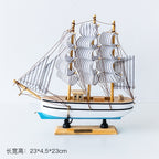 Wooden Sailboat Model - Mediterranean Decor Item