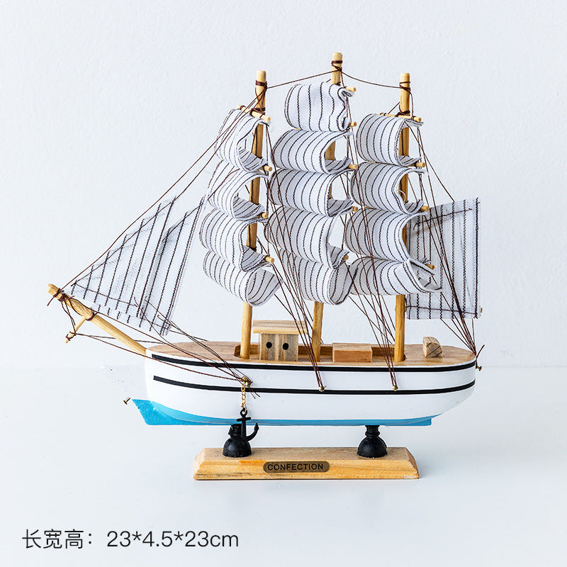 Wooden Sailboat Model - Mediterranean Decor Item