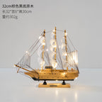 Wooden Sailboat Model - Mediterranean Decor Item