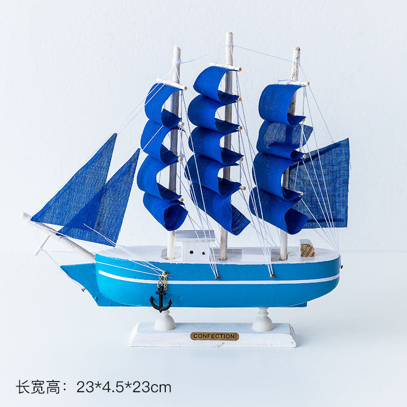 Wooden Sailboat Model - Mediterranean Decor Item