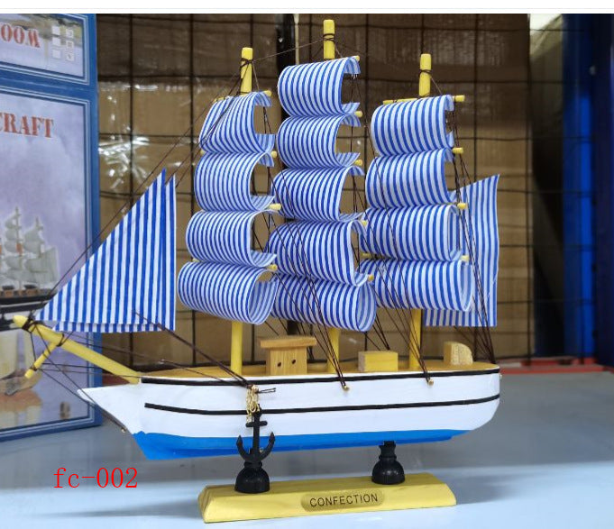 Wooden Sailboat Model - Mediterranean Decor Item