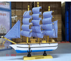 Wooden Sailboat Model - Mediterranean Decor Item