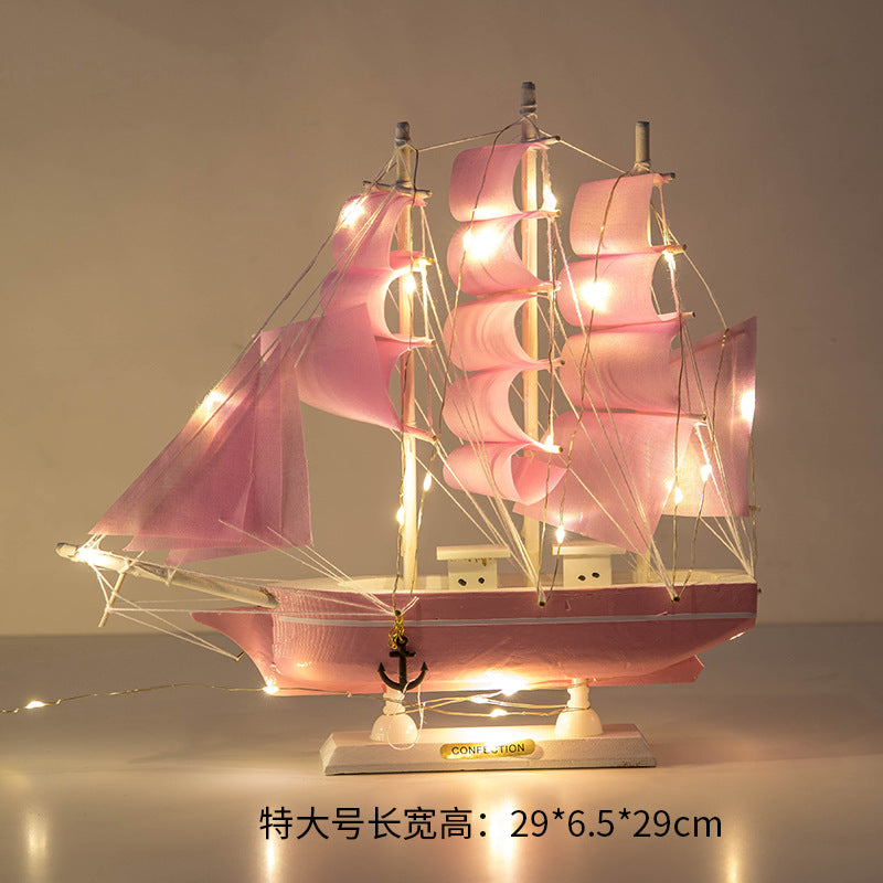 Wooden Sailboat Model - Mediterranean Decor Item