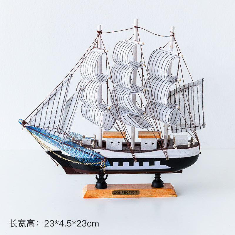 Wooden Sailboat Model - Mediterranean Decor Item