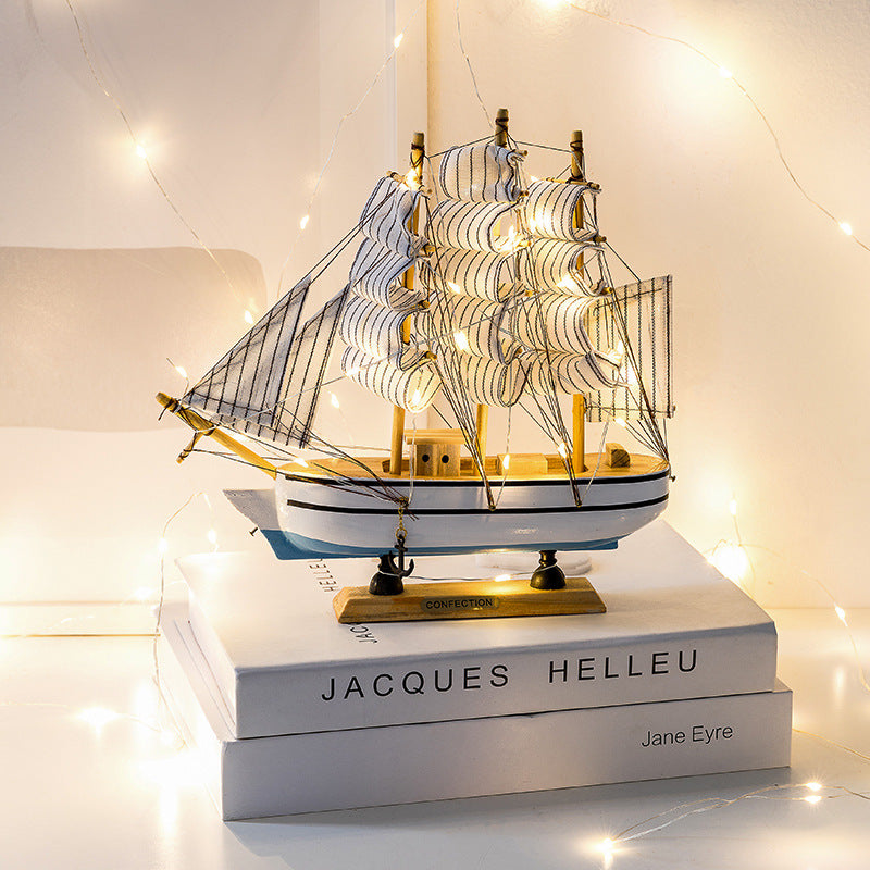 Wooden Sailboat Model - Mediterranean Decor Item