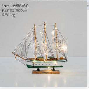 Wooden Sailboat Model - Mediterranean Decor Item