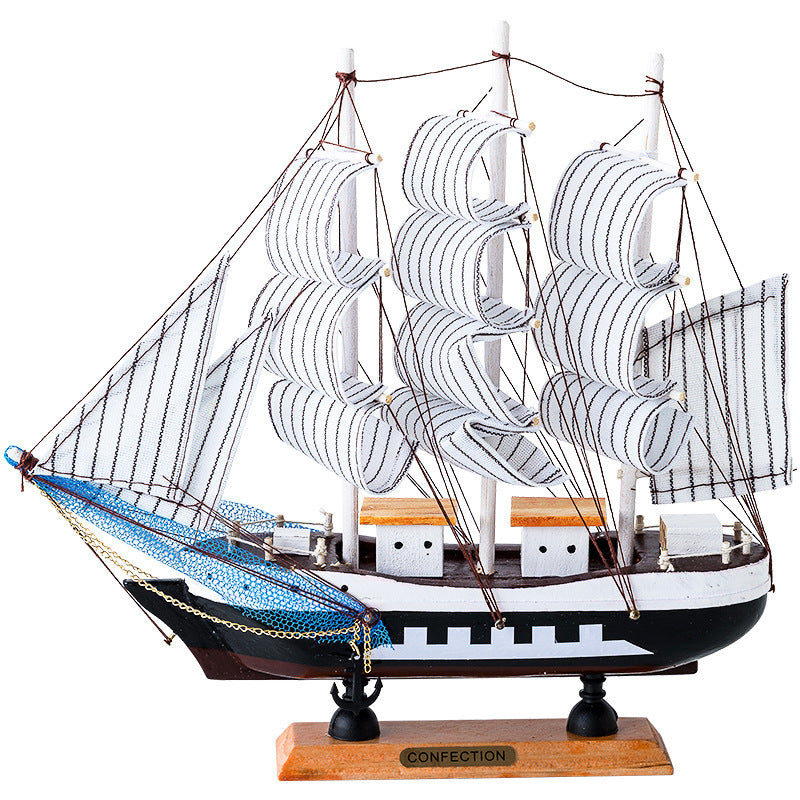 Wooden Sailboat Model - Mediterranean Decor Item