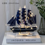 Wooden Sailboat Model - Mediterranean Decor Item