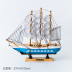 Wooden Sailboat Model - Mediterranean Decor Item