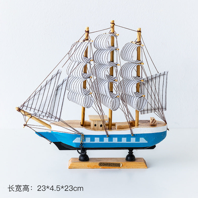 Wooden Sailboat Model - Mediterranean Decor Item