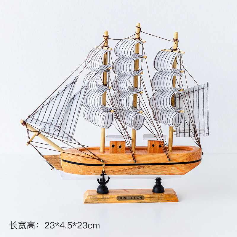 Wooden Sailboat Model - Mediterranean Decor Item