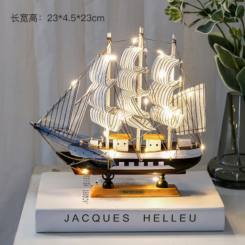 Wooden Sailboat Model - Mediterranean Decor Item