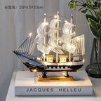 Wooden Sailboat Model - Mediterranean Decor Item