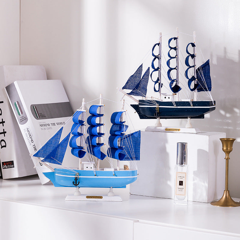 Wooden Sailboat Model - Mediterranean Decor Item