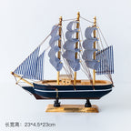 Wooden Sailboat Model - Mediterranean Decor Item