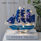 Wooden Sailboat Model - Mediterranean Decor Item